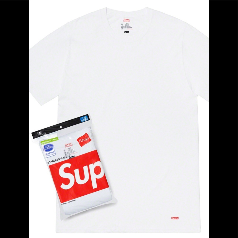 Supreme Hanes tagless White Tee